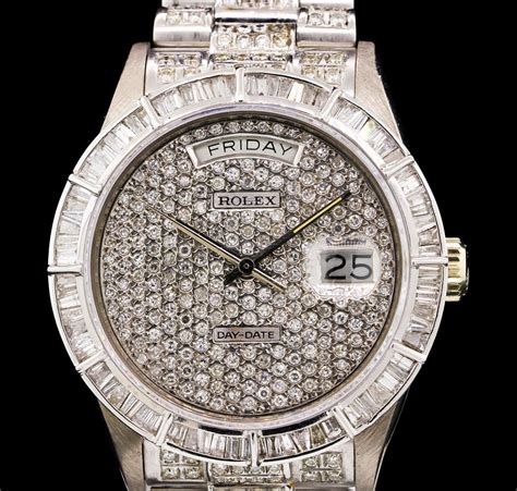 rolex white gold diamond mens watvh